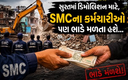 સુરતમાં ડિમોલિશન માટે, SMCના કર્મચારીઓ પણ ભાડે મળતા હશે...