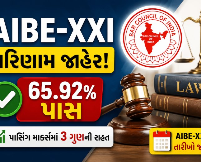AIBE-XXI પરિણામ જાહેર: 65.92% ઉમેદવારો પાસ, BCIએ 3 ગુણની આપી રાહત